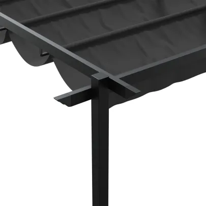 Foișor Montat pe Perete Antracit 3x3m Oțel - Livrare Gratuită