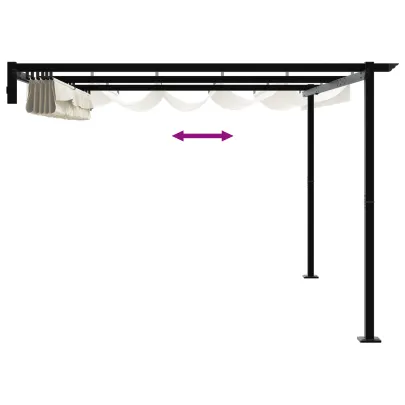 Foișor Montat pe Perete Crem 3x4m Oțel - Livrare Gratuită