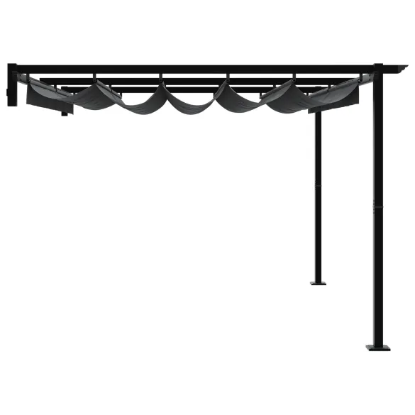 Foișor Montat pe Perete Antracit 3x4m Oțel - Livrare Gratuită