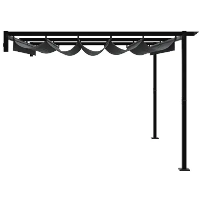 Foișor Montat pe Perete Antracit 3x4m Oțel - Livrare Gratuită