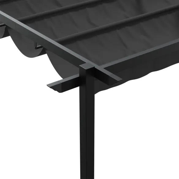 Foișor Montat pe Perete Antracit 3x4m Oțel - Livrare Gratuită