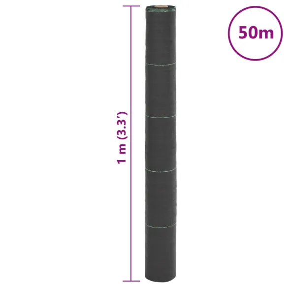 Membrană antiburuieni - negru - 1x50 m - PP