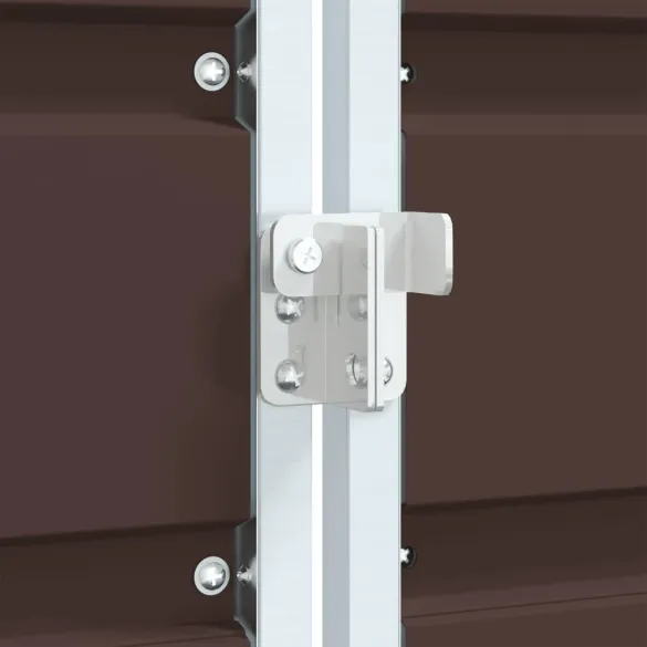 Depozit pubele triplu cu roți - Maro - Oțel rezistent