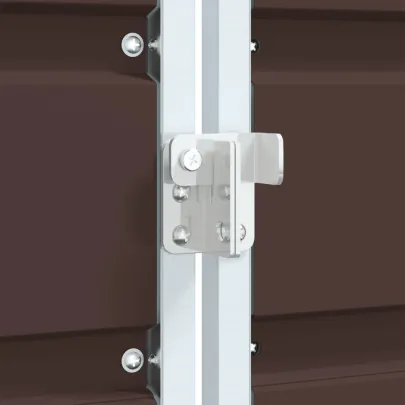 Depozit pubele triplu cu roți - Maro - Oțel rezistent