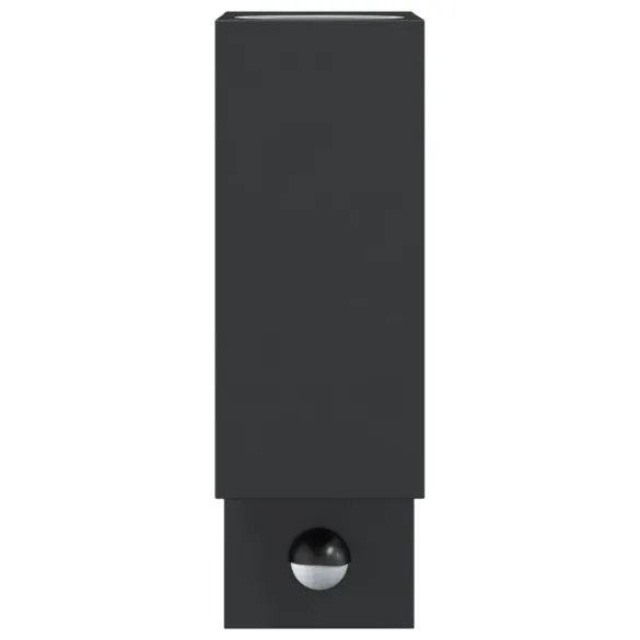 Lămpi Exterior cu Senzor Mișcare - 2 buc, Negru Aluminiu