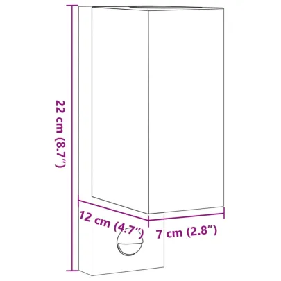Lămpi Exterior cu Senzor Mișcare - 2 buc, Negru Aluminiu