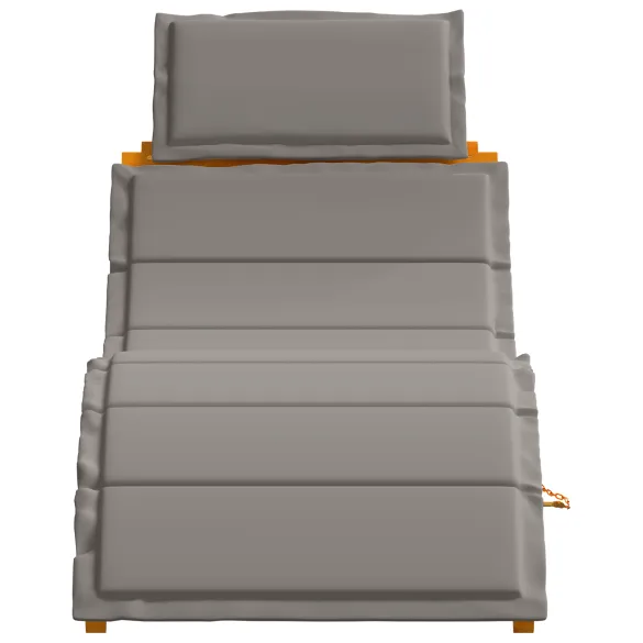 Șezlonguri Exterior 2 buc - Lemn Acacia - Gri - Livrare Gratuită