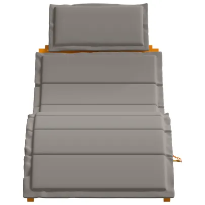 Șezlonguri Exterior 2 buc - Lemn Acacia - Gri - Livrare Gratuită