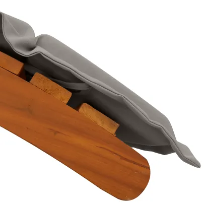 Șezlonguri Exterior 2 buc - Lemn Acacia - Gri - Livrare Gratuită