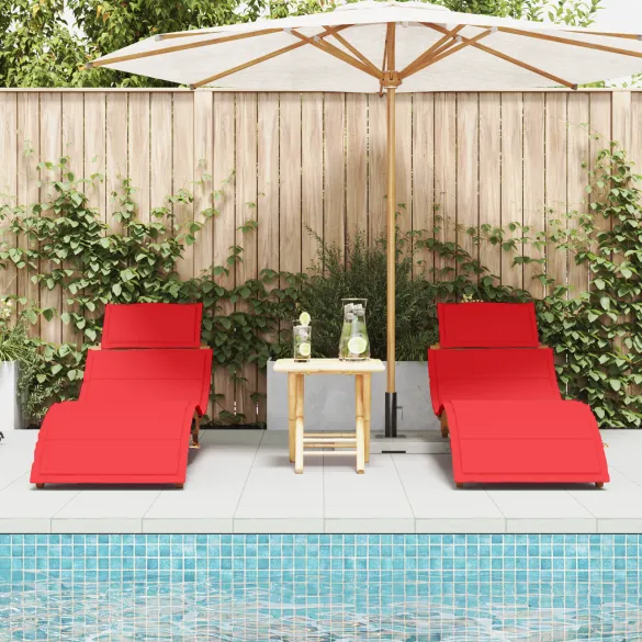 Șezlonguri Exterior 2 buc - Lemn Acacia - Livrare Gratuită