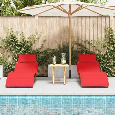 Șezlonguri Exterior 2 buc - Lemn Acacia - Livrare Gratuită