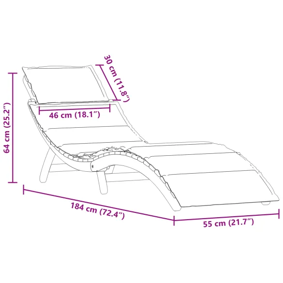 Șezlonguri Exterior 2 buc - Lemn Acacia - Livrare Gratuită