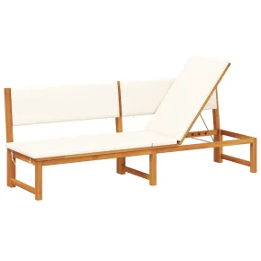Șezlong Ajustabil din Lemn de Acacia pentru Exterior 2