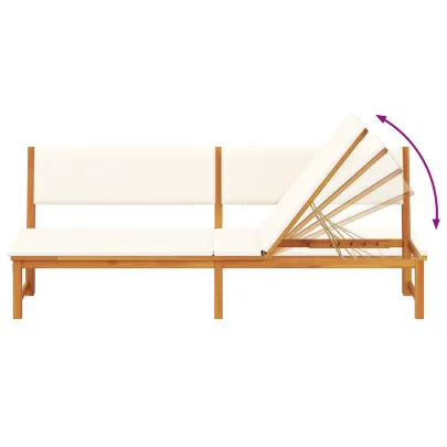 Șezlong Ajustabil din Lemn de Acacia pentru Exterior