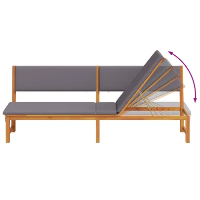 Șezlong 3 în 1 Lemn Acacia - Mobilier Gradina Modern