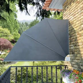 Copertină Laterală Pliabilă Balcon - Gri 160x240 cm