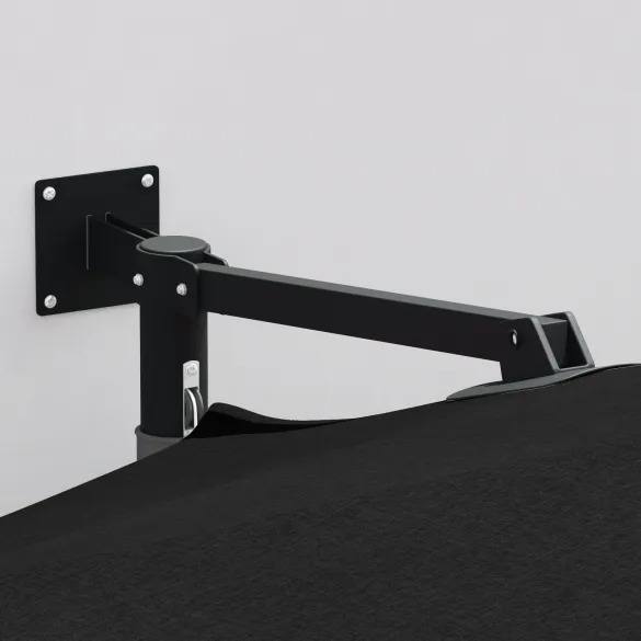 Umbrelă Terasă Mare Neagră Poliester - Oțel | Livrare Gratuită