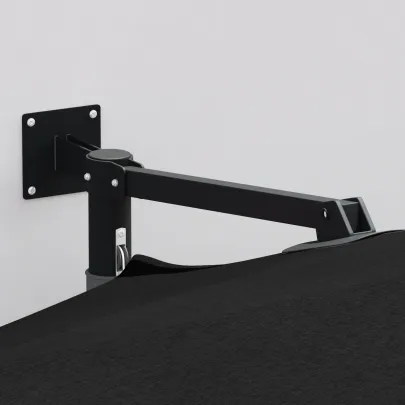 Umbrelă Terasă Mare Neagră Poliester - Oțel | Livrare Gratuită