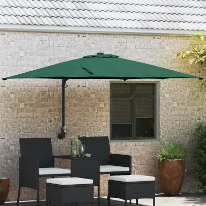 Umbrelă Terasă Verde 3x3m Pliabilă - Livrare Gratuită