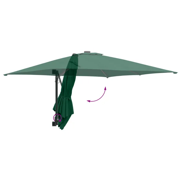 Umbrelă Terasă Verde 3x3m Pliabilă - Livrare Gratuită