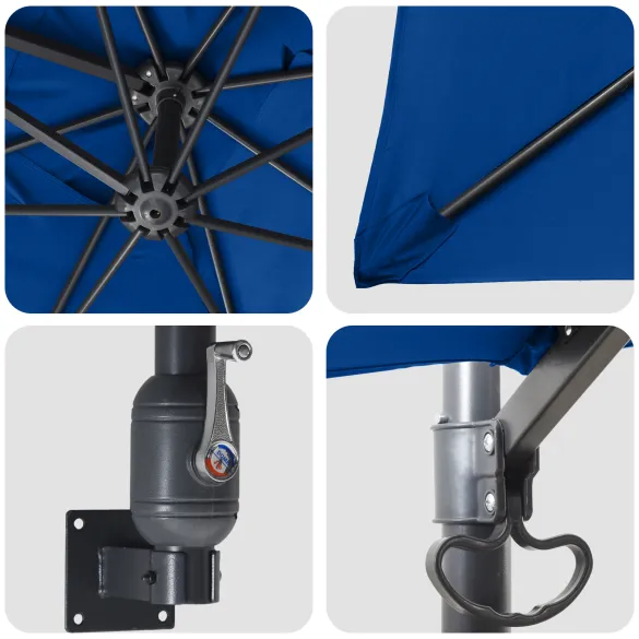 Umbrelă Terasă Albastru Azur Ajustabilă | Livrare Gratuită Umbrelă Terasă Albastru Azur Ajustabilă | Livrare Gratuită