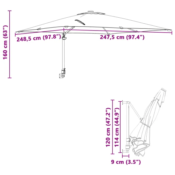 Umbrelă Terasă Albastru Azur Ajustabilă | Livrare Gratuită Umbrelă Terasă Albastru Azur Ajustabilă | Livrare Gratuită