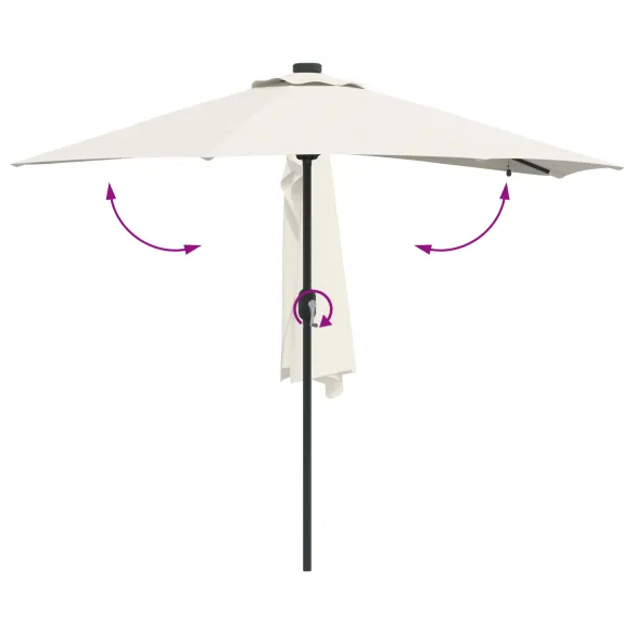 Parasol Grădină LED Solar 294x150 cm - Livrare Gratuită