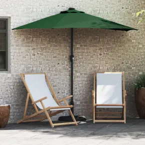Parasol Grădină Verde cu LED Solar | Livrare Gratuită