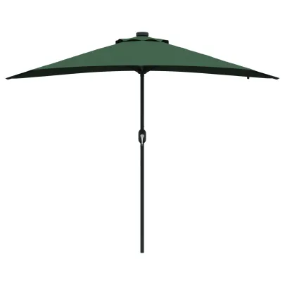 Parasol Grădină Verde cu LED Solar | Livrare Gratuită