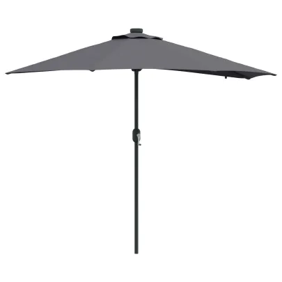 Parasol de Grădină Antracit cu Iluminare LED Solar