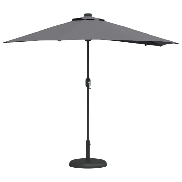Parasol de Grădină Antracit cu Iluminare LED Solar