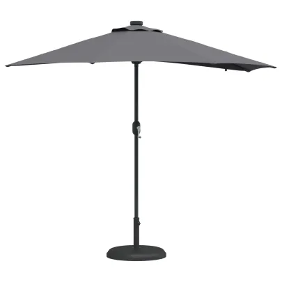 Parasol de Grădină Antracit cu Iluminare LED Solar