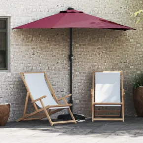 Parasol de Grădină Roșu Bordo cu LED Solar | Livrare Gratuită