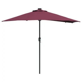 Parasol de Grădină Roșu Bordo cu LED Solar | Livrare Gratuită 2