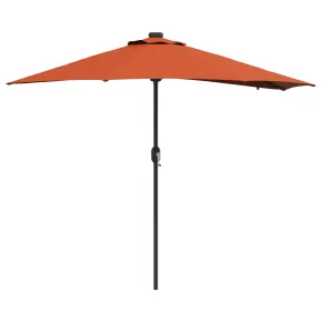 Parasol Terracota cu LED Solar pentru Grădină și Terasă 2