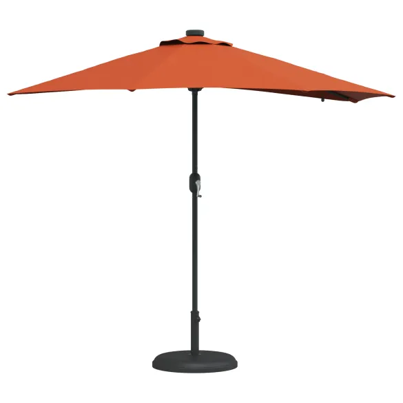 Parasol Terracota cu LED Solar pentru Grădină și Terasă