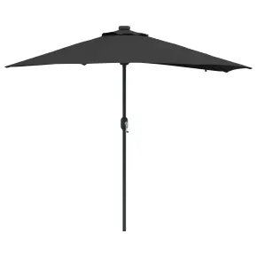 Parasol de Grădină Negru 294x150 cm cu LED Solar | Livrare Gratuită 2
