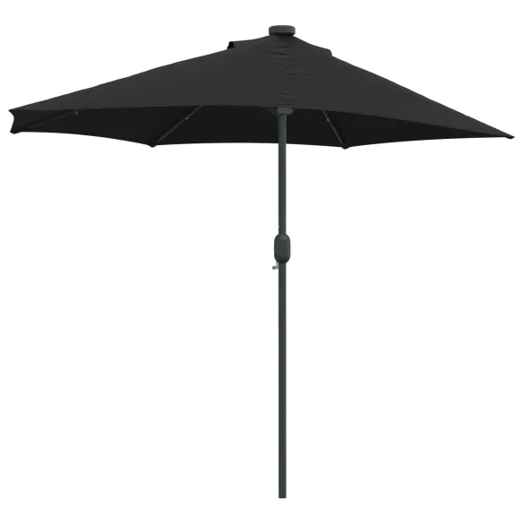 Parasol de Grădină Negru 294x150 cm cu LED Solar | Livrare Gratuită