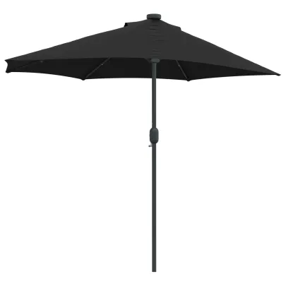 Parasol de Grădină Negru 294x150 cm cu LED Solar | Livrare Gratuită
