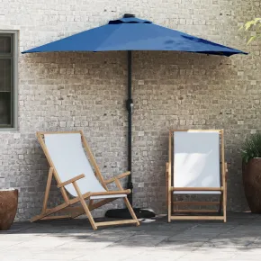 Parasol Grădină Albastru cu LED Solar - Livrare Gratuită