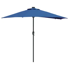 Parasol Grădină Albastru cu LED Solar - Livrare Gratuită 2