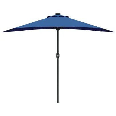 Parasol Grădină Albastru cu LED Solar - Livrare Gratuită
