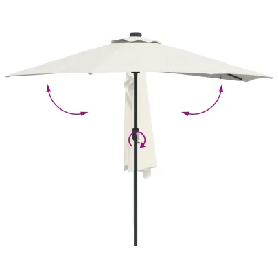 Umbrelă Grădină Jumătate - Aluminiu Nisip - 294 cm - Livrare Gratuită