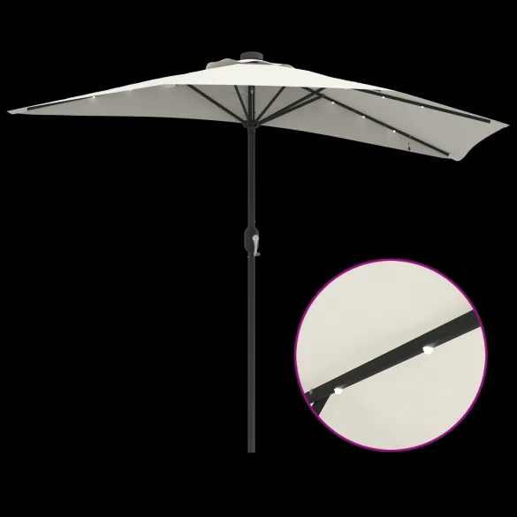 Umbrelă Grădină Jumătate - Aluminiu Nisip - 294 cm - Livrare Gratuită