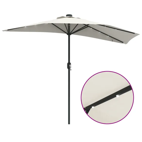 Umbrelă Grădină Jumătate - Aluminiu Nisip - 294 cm - Livrare Gratuită