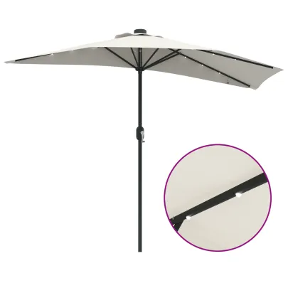 Umbrelă Grădină Jumătate - Aluminiu Nisip - 294 cm - Livrare Gratuită