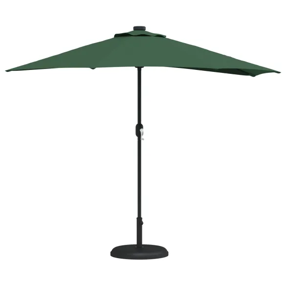 Umbrelă Grădină Aluminiu Verde cu LED | Livrare Gratuită
