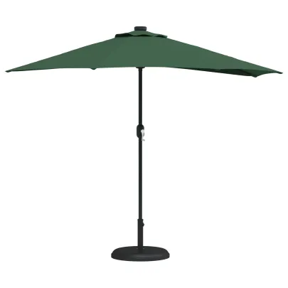 Umbrelă Grădină Aluminiu Verde cu LED | Livrare Gratuită