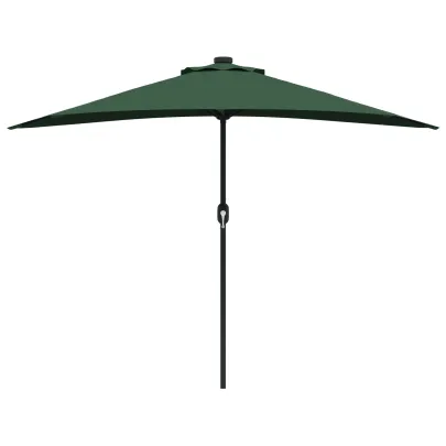 Umbrelă Grădină Aluminiu Verde cu LED | Livrare Gratuită