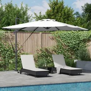 Umbrelă Cantilever Roma cu LED-uri Solar Nisip 286x285x270 cm